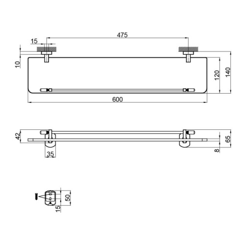 Полка в ванную Qtap Liberty BLM 1153 QTLIBBLM1153 - 2
