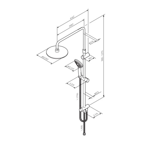 Душевой комплект AM.PM Gem ShowerSpot без смесителя F0790000 - 4