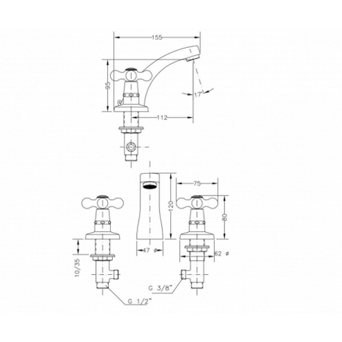 Змішувач для раковини Genebre New Regent 68510 09 45 66 - 2