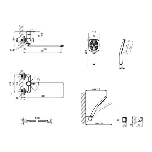 Смеситель для ванны Qtap Grand WCR 005 QTGRAWCR005 - 7