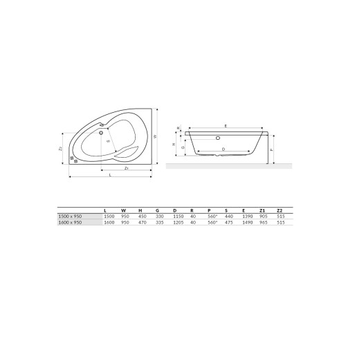 Ванна Excellent Newa Plus 1500х950 WAEX.NEP15WH - 2