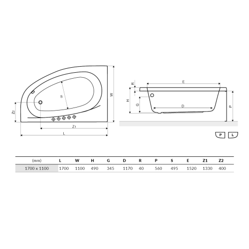 Ванна Excellent Kameleon 1700х1100 WAEX.KML17WH - 2