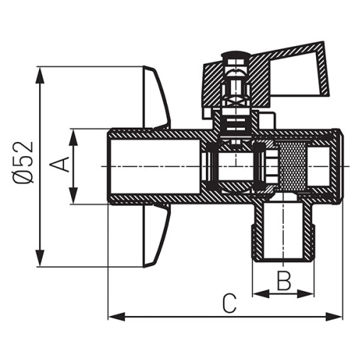 Кран шаровой угловой Ferro Z1238KF - 2