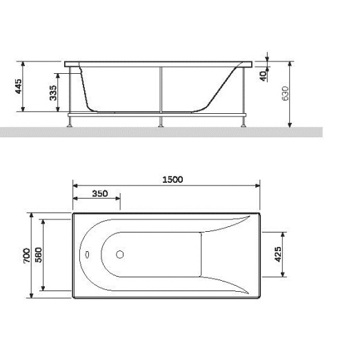 Ванна AM.PM Spirit 150х70 W72A-150-070W-A2 - 3