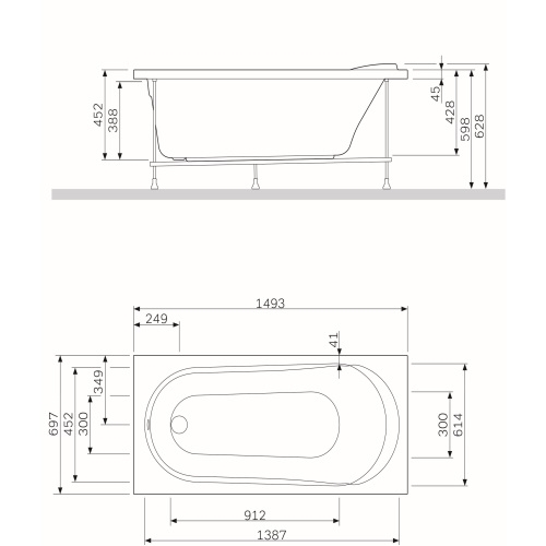 Панель для ванны AM.PM Spirit 150х70 фронтальная W72A-150-070W-P2 - 3