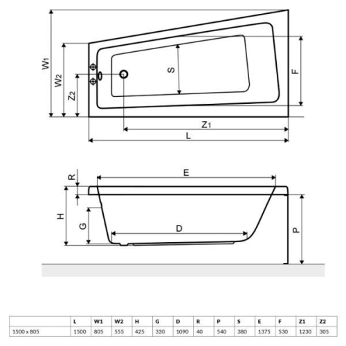 Панель для ванны Excellent фронтальная левая OBEX.AVL.15WH - 2