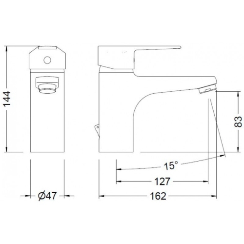 Смеситель для умывальника Genebre K8 60134284566 - 2