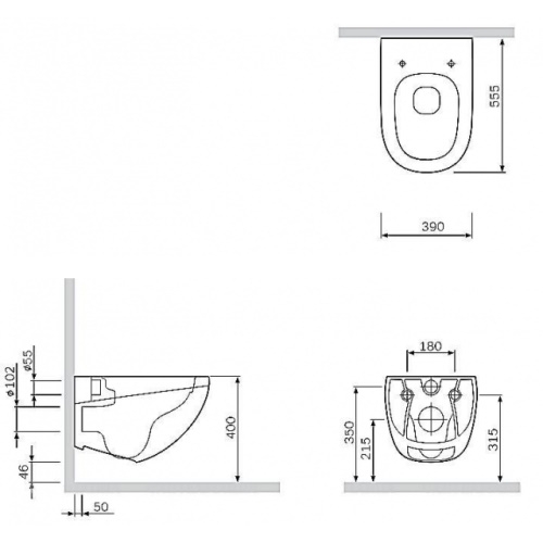 Подвесной унитаз AM.PM Sensation FlashClean C301700WH - 4