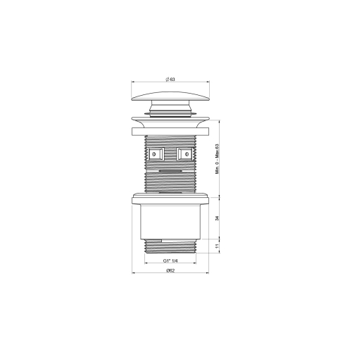 Донный клапан Excellent для раковин и биде ARIN.1485.02WH - 2