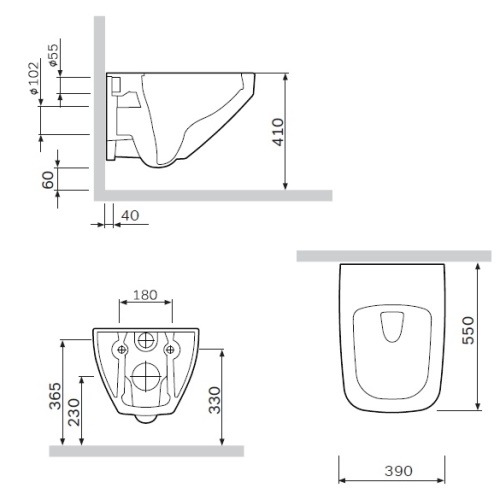 Подвесной унитаз AM.PM Inspire V2.0 FlashClean с сидением микролифт C50A1700SC - 3
