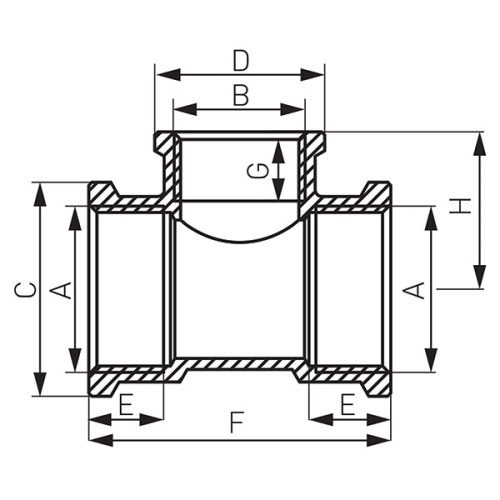 Трійник редукційний Ferro 1"x1/2"x1" T09ZW - 2
