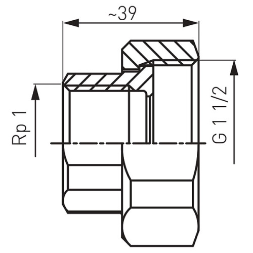 Напівмуфта для насосу Ferro 1½"x1" SG17 - 2