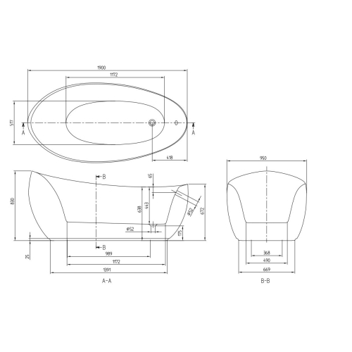 Ванна отдельностоящая Villeroy&Boch Aveo New Generation UBQ194AVE9W1BCV-01 - 2