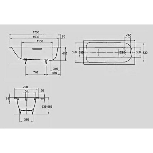 Ванна Kaldewei Saniform Plus 1,7х75 mod 373-1 112600010001 - 2