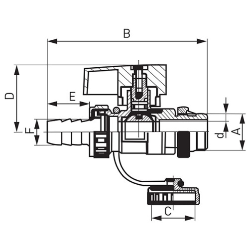 Кран шаровой спускной Ferro ZSU10W - 2