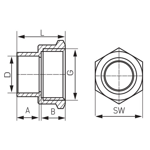 Муфта перехідна Ferro 28x1" 4270-2803 - 2
