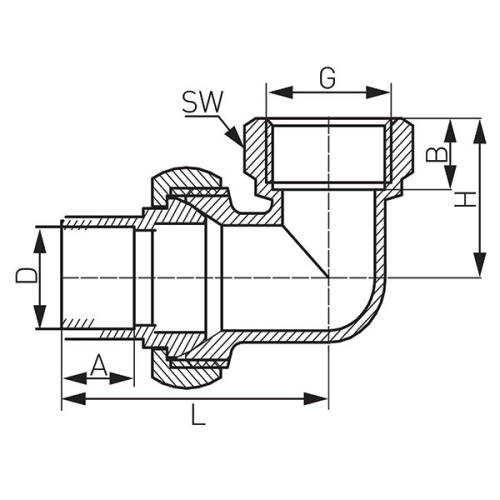 Муфта кутова Ferro 35x5/4" 4096G-3504 - 2