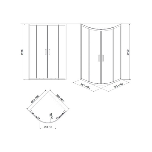 Душова кабіна Cersanit Arteco 90х90х190 S157-002 - 3
