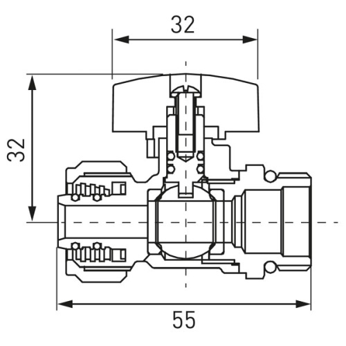 Кран кульовий Ferro KPEX16W - 2