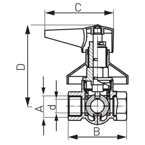 Кран шаровой Ferro KPP1D - 2