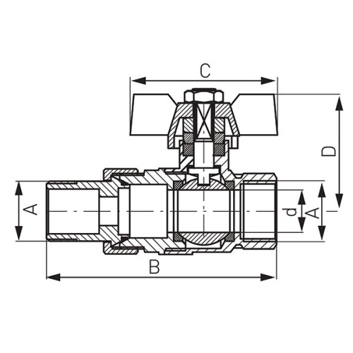 Кран шаровой Ferro Normal KS3W - 2