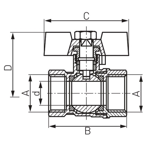 Кран шаровой Ferro Standard KMS21 - 2