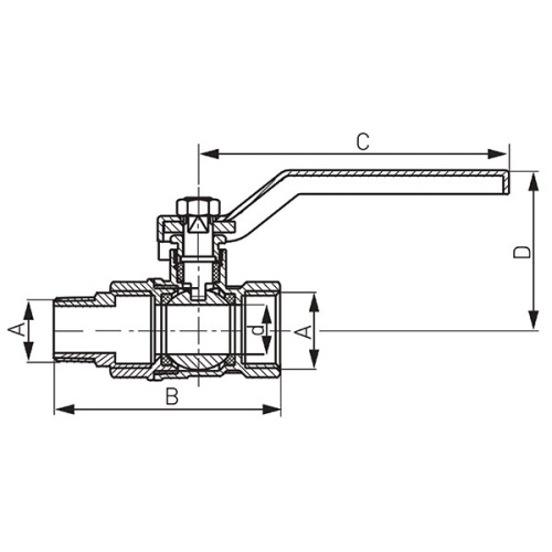 Кран кульовий Ferro Standard KPS61 - 2