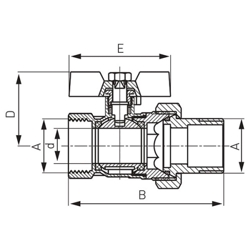 Кран кульовий Ferro Standard KSS3W - 2