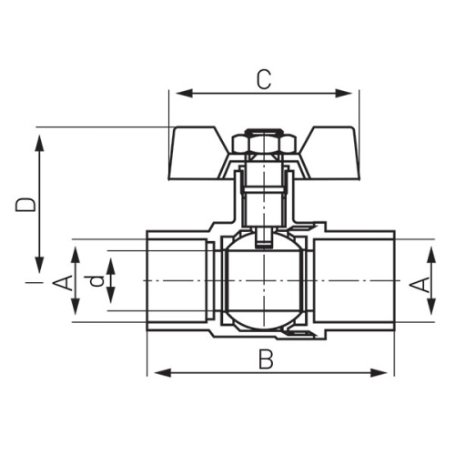 Кран шаровой Ferro под пайку KPL31 - 2