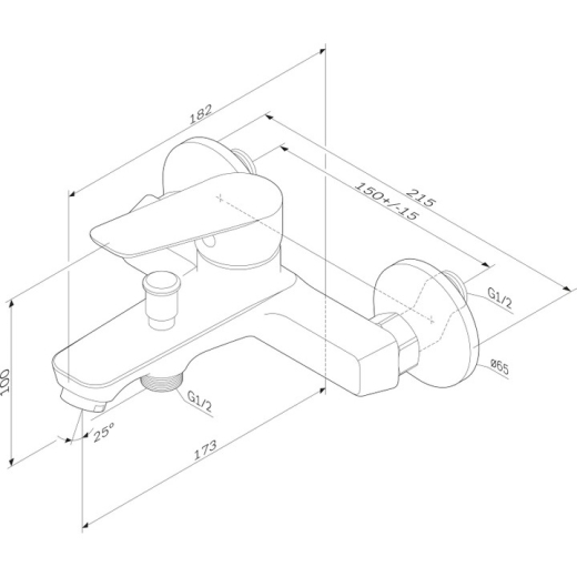 Смеситель для ванны AM.PM Sense черный F7B10022 - 5
