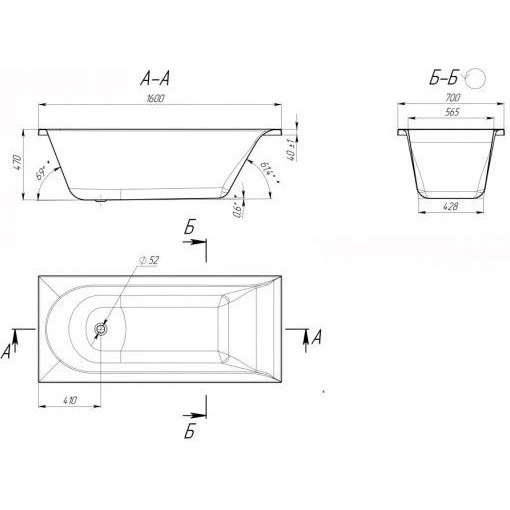 Ванна акриловая AM.PM Spirit 160x70 см белая W72UA-160-070W-A - 5