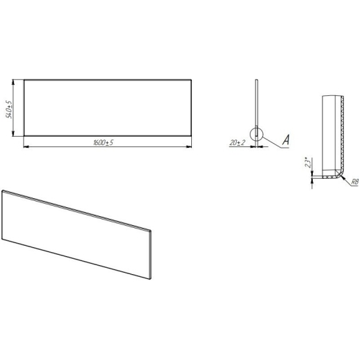 Панель для ванни фронтальна AM.PM Spirit 160x70 см W72UA-160-070W-P - 2