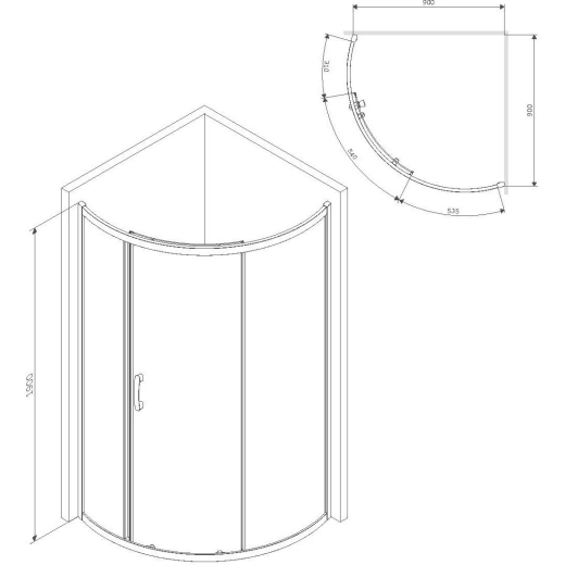 Душова кабіна AM.PM Like 90x90 см W83UG-315-090CG - 2