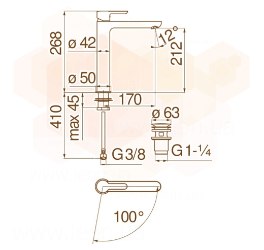 Смеситель для умывальника Nobili ABC (AB87128/2CR/ABE87128/2CR) - 3