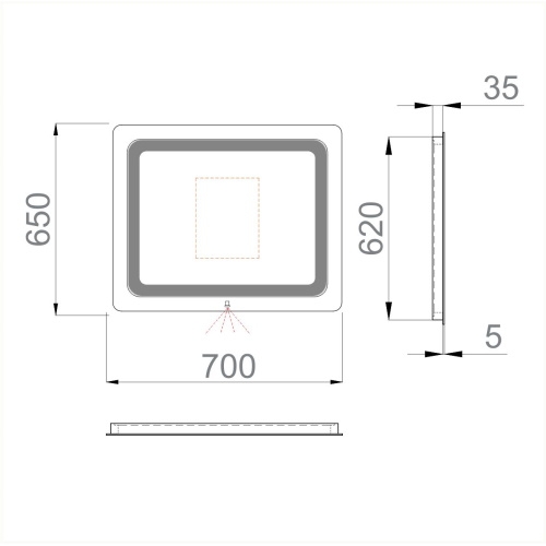 Дзеркало Sanwerk Vega 70*65 LED 2835IR, W ZL0000183 - 4