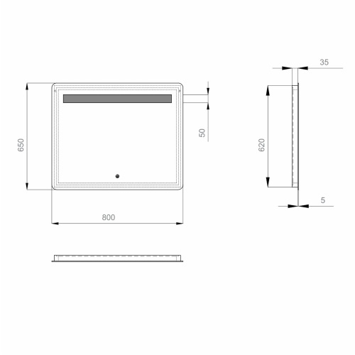 Зеркало Sanwerk Rada 80*65 LED 2835, W ZL0000171 - 4