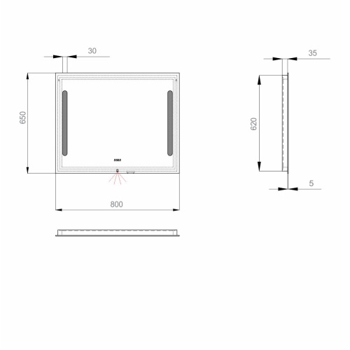 Зеркало Sanwerk Stella 80*65 LED 2835IR, W-W ZL0000140 - 3