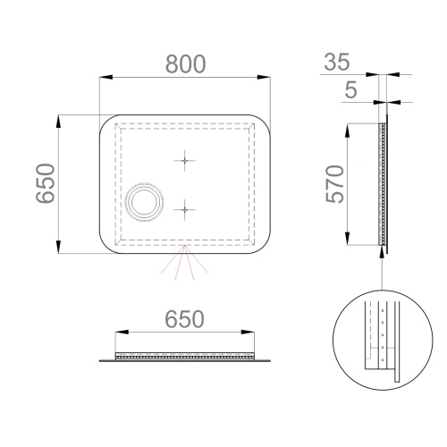Зеркало Sanwerk Ultra Oko 80*65 LED 2835IR, W-0-S ZU0000160 - 4