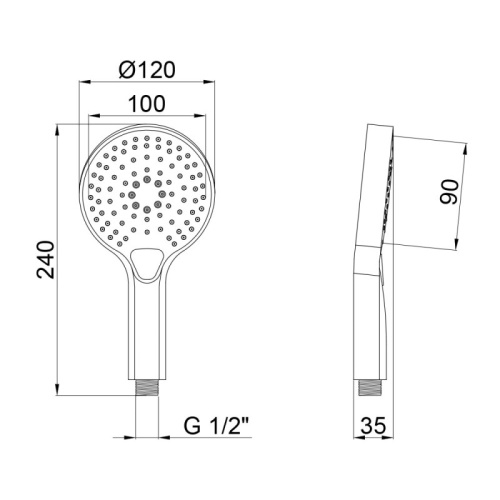 Душова лійка Qtap Rucni QTRUCA120O3KBB - 3
