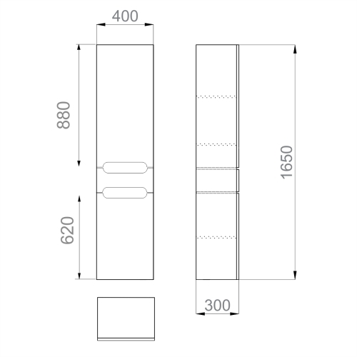 Пенал Sanwerk Vega Air 40 білий, правий MV0000815 - 3