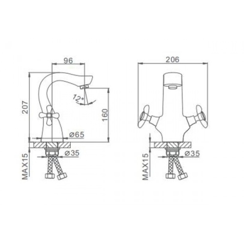 Змішувач для умивальника Frap F10731-B (H731) - 3