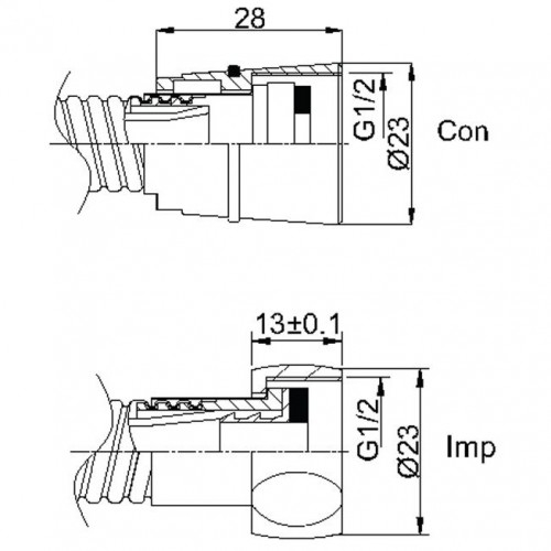 Шланг душовий Rubineta 600032 (150 см) - 2