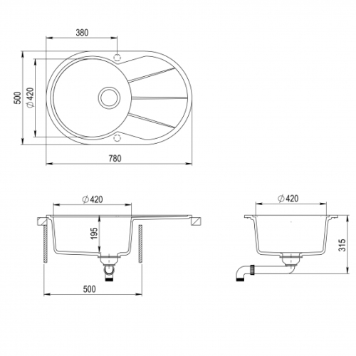 Кухонна мийка Aquasanita Clarus SR101AW-710 - 2