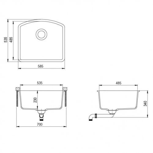 Кухонна мийка Aquasanita ARCA SQA103W-601 - 2