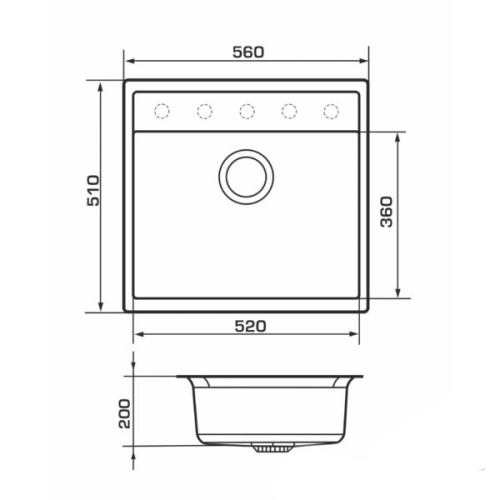 Мийка кухонна Granado Lerida White (560*510mm.) - 4