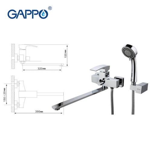 Смеситель для ванны Gappo Jacob G2207 - 2