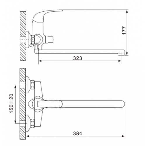 Смеситель для ванны Gappo Vantto G2236 - 2