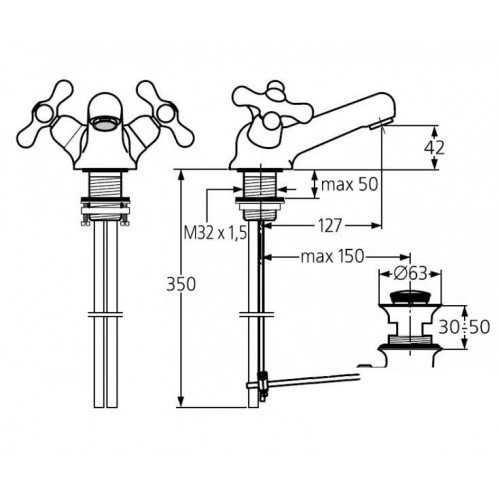 Змішувач для умивальника Ideal Standard Azimuth N9000AA - 2