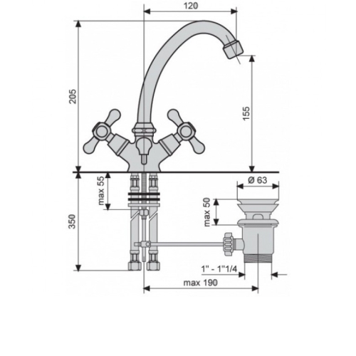 Змішувач для умивальника EMMEVI STELLA CR17913 - 2