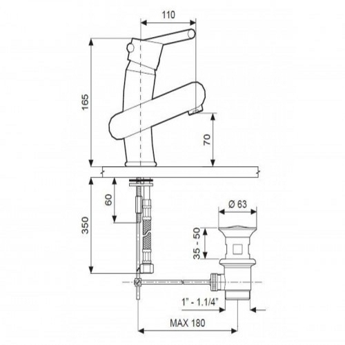 Смеситель для умывальника EMMEVI TWIST CBL6603 - 2